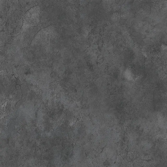 GEO Alu-Verbundplatte - 150 x 255 cm, Schiefer - Dunkelgraue texturierte Fliese in Steinoptik.