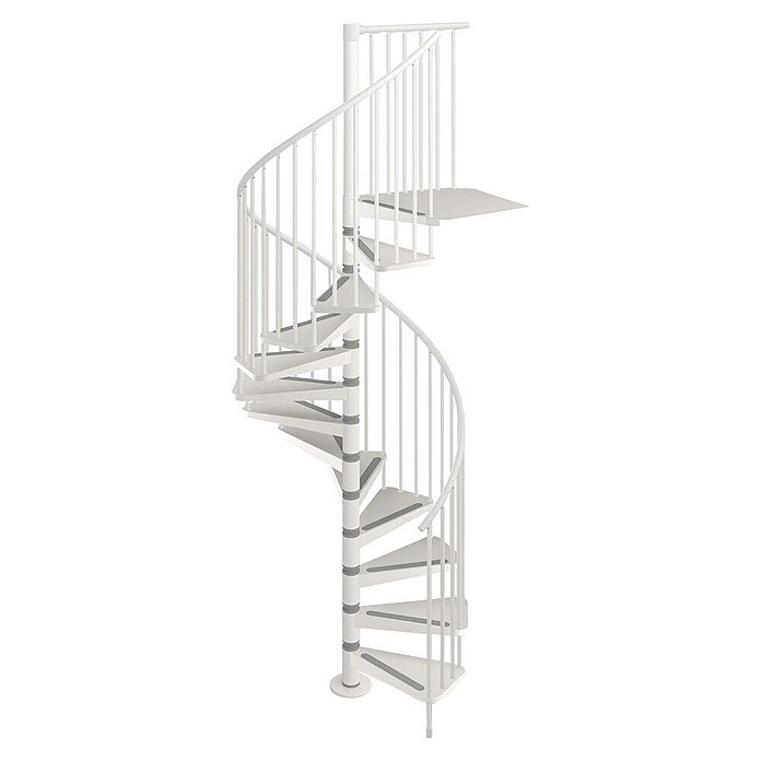 Scrigno Escalera de caracol Flow (Blanco, Diámetro: 120 cm, Altura de planta: 273 cm - 299 cm) | BAUHAUS