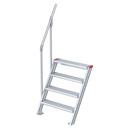 Euroline  Außentreppe 510 Treppe 60° 1000mm Stufenbreite 4 Stufen Alu gerieft