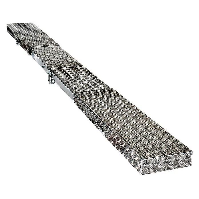 Iller Leiter Arbeitsplattform Aluminium Auszugsdiele bis 4,00m - Belastbarkeit: 150 kg, Aluminium - Segmentierter, rutschfester Aluminium-Riffelblech-Laufsteg mit sichtbaren Scharnieren.