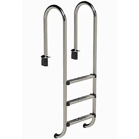 Ideal Eichenwald  Anlegeleiter Poolleiter Modell 55 Tiefbeckenleiter enge Ausladung Leiterlänge 959mm 3 S