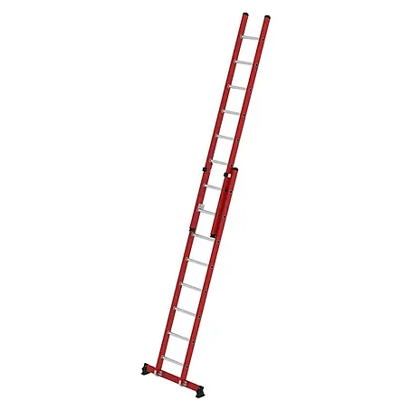 Munk  Anlegeleiter Sprossen-Schiebeleiter 2-teilig GFK/Alu mit nivello®-Traverse 2x8 Sprossen