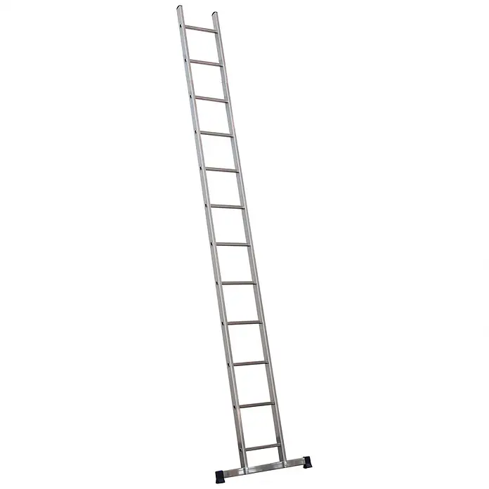 Facal Anlegeleiter Anlegeleiter STILO S100 12 Sprossen - Anzahl Tritte: 12 Stk., Arbeitshöhe: 4.560 m, Aluminium - Silberne Aluminium-Anlegeleiter mit mehreren Sprossen und Stabilisatorbalken.