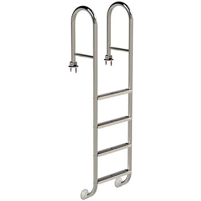 Ideal Eichenwald Anlegeleiter Poolleiter Modell 02 Tina klappbar Beckentiefe 1340mm 4 Stufen - Anzahl Tritte: 4 Stk., Belastbarkeit: 120 kg, Edelstahl - Edelstahl-Poolleiter mit rutschfesten Stufen und Montagematerial.