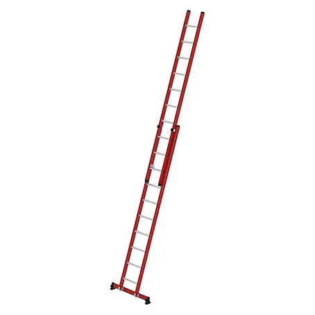 Munk  Anlegeleiter Sprossen-Schiebeleiter 2-teilig GFK/Alu mit nivello®-Traverse 2x10 Sprosse