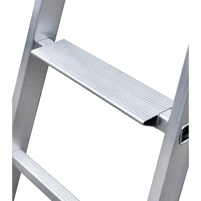 Iller Leiter Anlegeleiter Aufsteckstufen für Aluminiumn Stehn Anlegen - Aluminium - Robuste silberne Aluminium-Leiterstufe mit geriffelter, rutschfester Oberfläche.