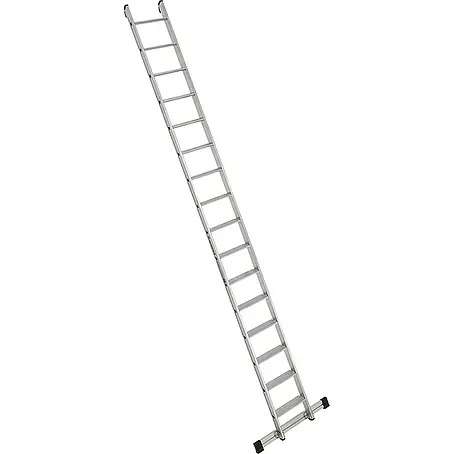 Euroline  Anlegeleiter Premium 30174 Alu Stufenanlegeleiter mit integriertem Anlegegummi 16 Stufen