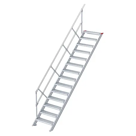 Euroline  Außentreppe 510 Treppe 45° 1000mm Stufenbreite 14 Stufen Alu gerieft