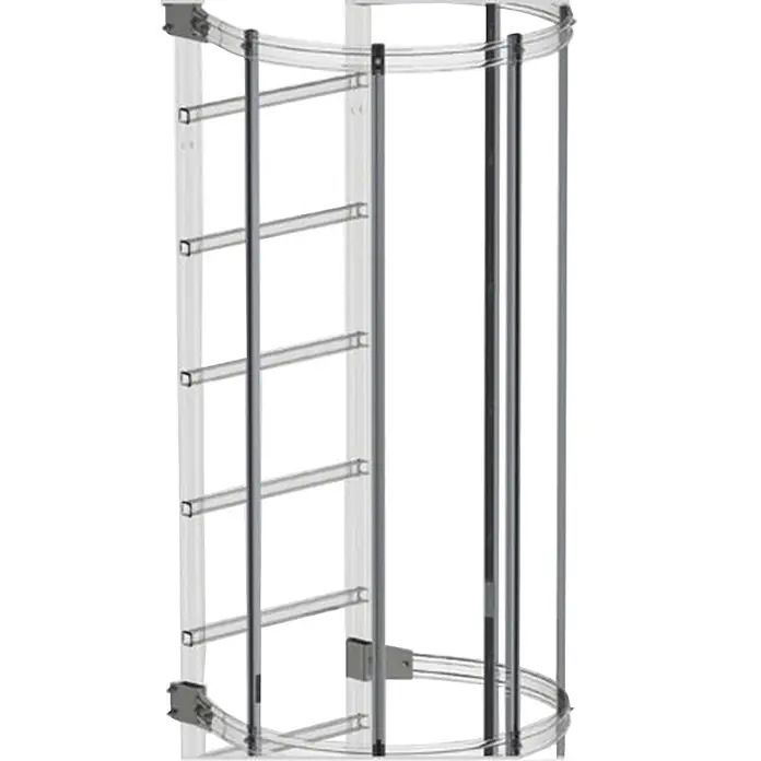 Euroline Mehrzweckleiter Rückenschutzstrebe 3000mm Aluminium eloxiert - Aluminium - Verchromtes Eckschrank-Auszugsystem aus Metall mit mehreren transparenten Ablagen für effiziente Aufbewahrung.