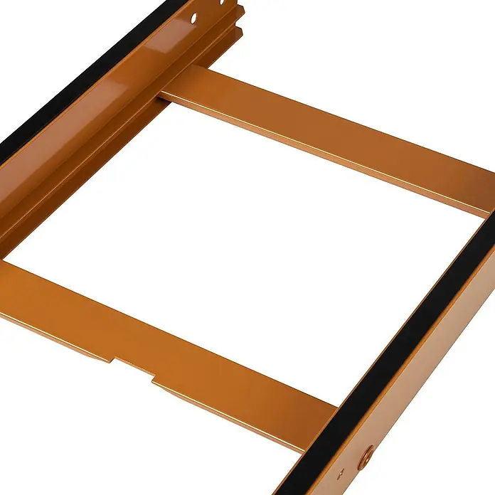 Iller Leiter Dachleiter Aluminium-Leiter -  - Metallrahmen in Bronze-Optik mit schwarzen Anti-Rutsch-Streifen und Befestigungslöchern.