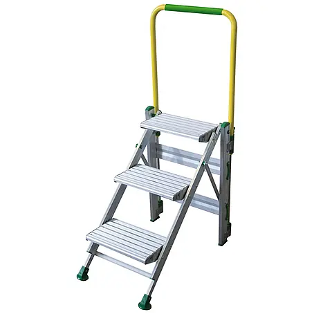 Facal  Klapptritt Klapptreppe Plio mit Sicherheitsbügel Aluminium 3 Stufen