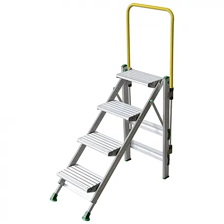 Facal  Klapptritt Klapptreppe Plio mit Sicherheitsbügel Aluminium 4 Stufen