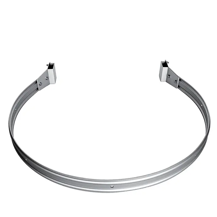 Euroline Mehrzweckleiter Rückenschutzbügel 700mm Aluminium blank - Aluminium - Silberfarbene, gebogene Duschstangenhalterung aus Metall mit quadratischen Endstücken.