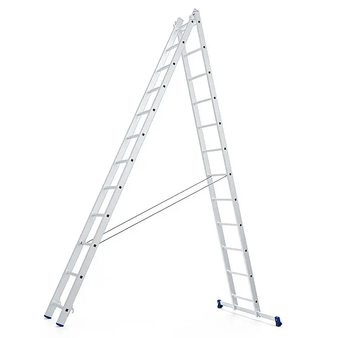 Werner Mehrzweckleiter Mehrzweckleiter 2x12 Sprossen - Anzahl Tritte: 12 Stk., Arbeitshöhe: 6.820 m, Aluminium - Aluminium-Mehrzweckleiter in A-Position mit Stabilisatoren.