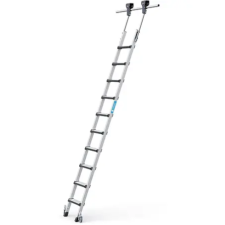 Zarges  Mehrzweckleiter Regalleiter fahrbar Comfortstep Trec LH 10 Stufen