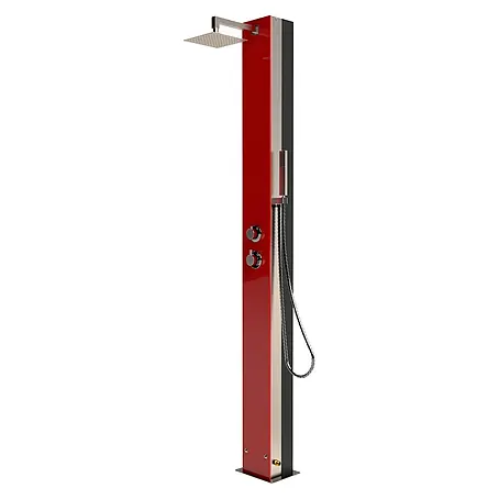 Ideal Eichenwald  Pooldusche Modell 70 Solar Garten Glasdusche Saba Rot