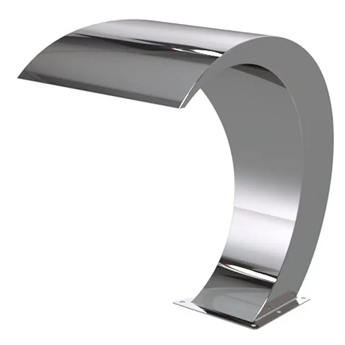 Ideal Eichenwald Pooldusche Modell 52 Schwalldusche Nevada - Edelstahl - Gebogener Wasserfallauslauf aus poliertem Edelstahl, silber, für Pools/Gärten.