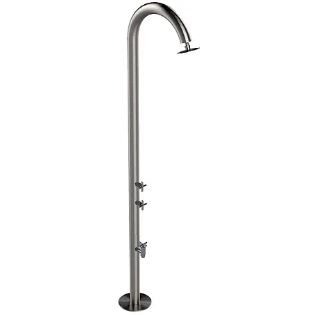 Ideal Eichenwald  Pooldusche Modell 35 Gartendusche Nemo Typ Mischbatterie geschliffen mit Entnahmehahn