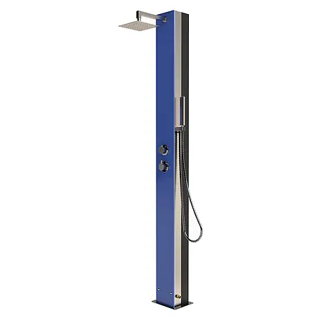 Ideal Eichenwald  Pooldusche Modell 70 Solar Garten Glasdusche Curacao Blau
