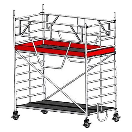 Euroline  Rollgerüst Gerüst 9514 mit Sicherheitsaufbau 1,50x2,85m Fahrbalken verschiebbar 4,35m