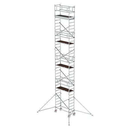 Munk  Rollgerüst Aluminium-Rollgerüst mit Ausleger 1,80x0,75m Plattform 11,51m AH