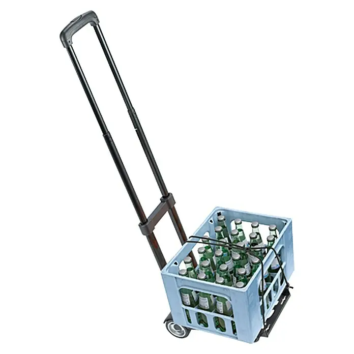 BAUHAUS Transportroller - L x B x H: 320 x 234 x 965 mm, Traglast: 45 kg - Getränkekiste auf einem Trolley. Praktischer Transport von Flaschen mit dem Trolley für Getränkekisten.