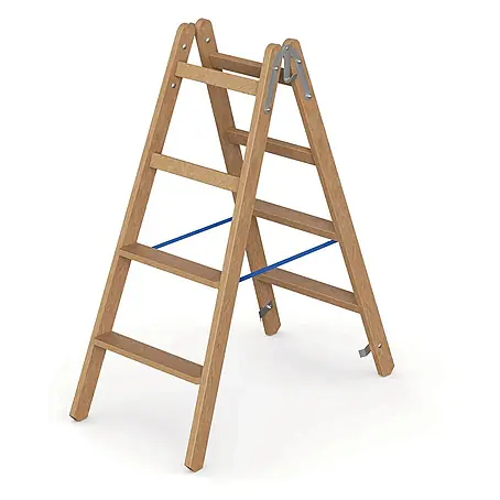 Werner  Stehleiter Holz Stufenstehleiter zweiseitig begehbar 2x4 Stufen
