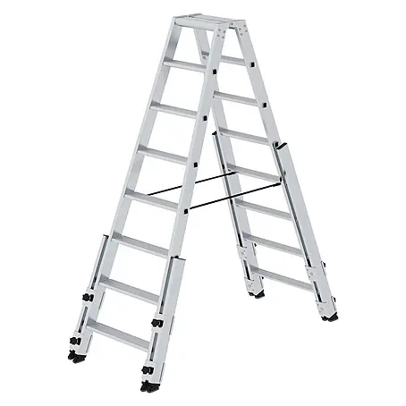 Munk  Stehleiter Stufen- Stehleiter treppengängig beidseitig begehbar 2x8 Stufen