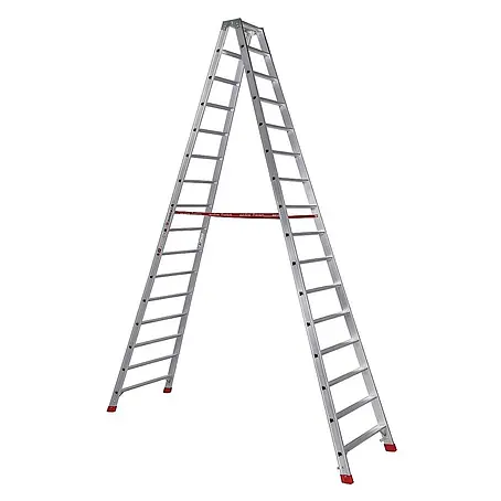 Euroline  Stehleiter Premium 30577 Stufenstehleiter 2x16 Stufen