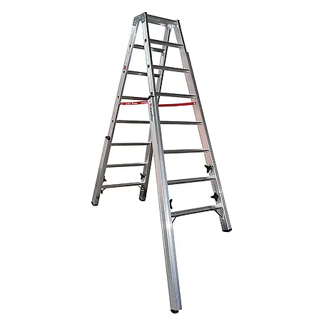 Euroline  Stehleiter Premium 30578 Stufentreppenstehleiter 2x8 Stufen