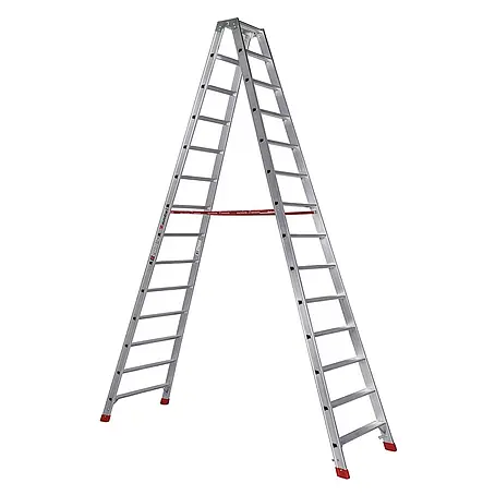 Euroline  Stehleiter Premium 30577 Stufenstehleiter 2x14 Stufen