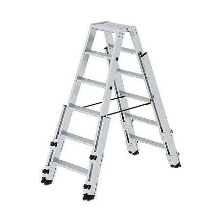 Munk  Stehleiter Stufen- Stehleiter treppengängig beidseitig begehbar 2x6 Stufen