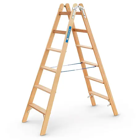 Zarges  Stehleiter Holz Stehleiter Crestastep B, beidseitig begehbar 2x6 Stufen
