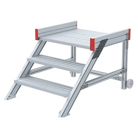 Euroline  Treppenpodest 514 Anstieg 45° 800mm Stufenbreite 3 Stufen Alu gerieft