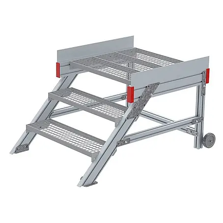 Euroline  Treppenpodest 514 Anstieg 45° 800mm Stufenbreite 3 Stufen Stahl Gitterrost