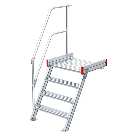 Euroline  Treppenpodest 511 Podesttreppe 60° 600mm Stufenbreite 4 Stufen Alu gerieft