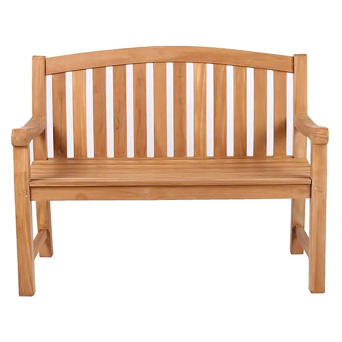 Bene Living Gartenbank Swindon - Teakholz, Natur - Eine Gartenbank aus natürlichem Teakholz mit Lattenrückenlehne, Sitzfläche und Armlehnen.