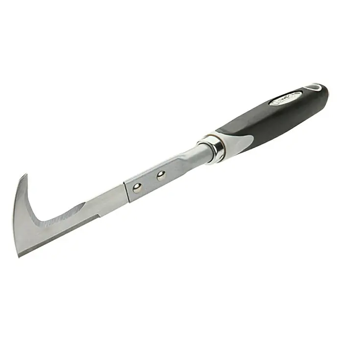 Gardol Rasqueta manual - 33 cm, Acero, Mango corto - Una herramienta de jardinería afilada con una hoja curva y un mango ergonómico para deshierbe y bordes precisos.