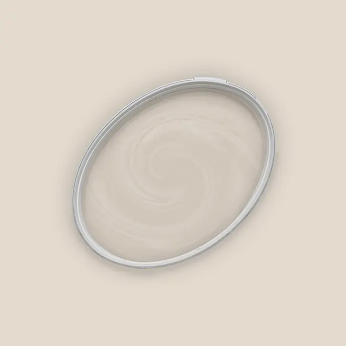 Tadessi Wandfarbe Pastell Cremeweiß - Beige, Matt, 2,5 l - Heller, ovaler Kunststoff-Stickrahmen.