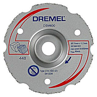 Dremel Carbide doorslijpschijf DSM 600 (Schijfdiameter: 77 mm, Vlakke snede, Zaagdiepte: 20 mm)