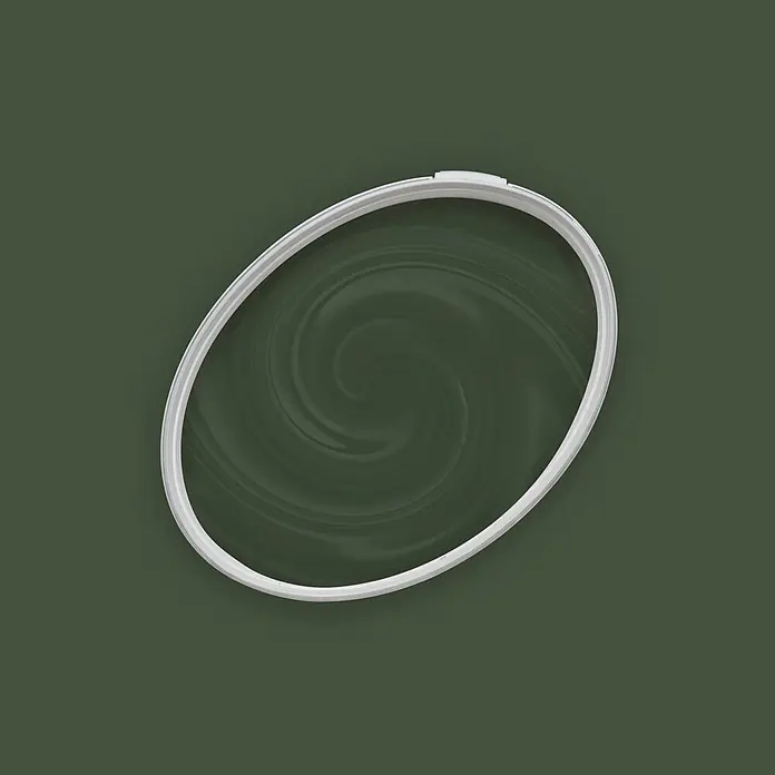 Tadessi Wandfarbe Sage Green - Grün, Matt, 5 l - Ovaler weißer Stickrahmen.