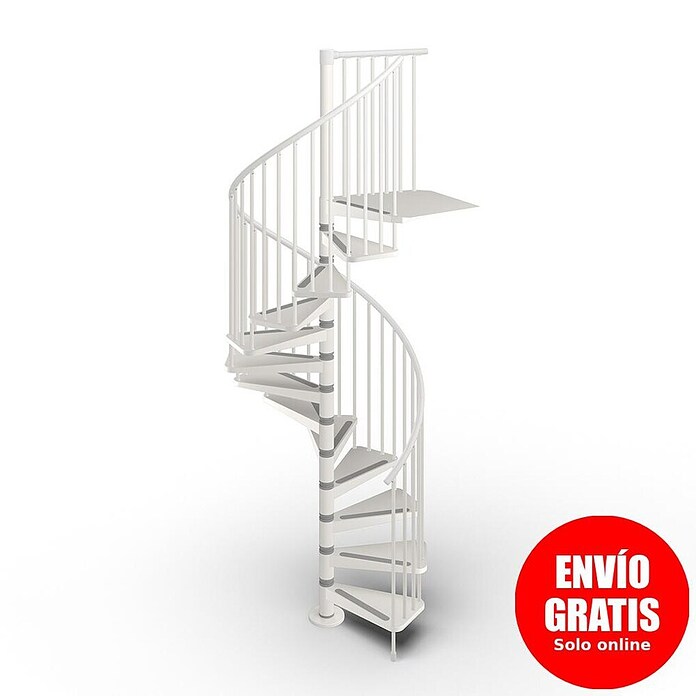 Scrigno Escalera de caracol Flow (Blanco, Diámetro: 120 cm, Altura de planta: 273 cm - 299 cm) | BAUHAUS