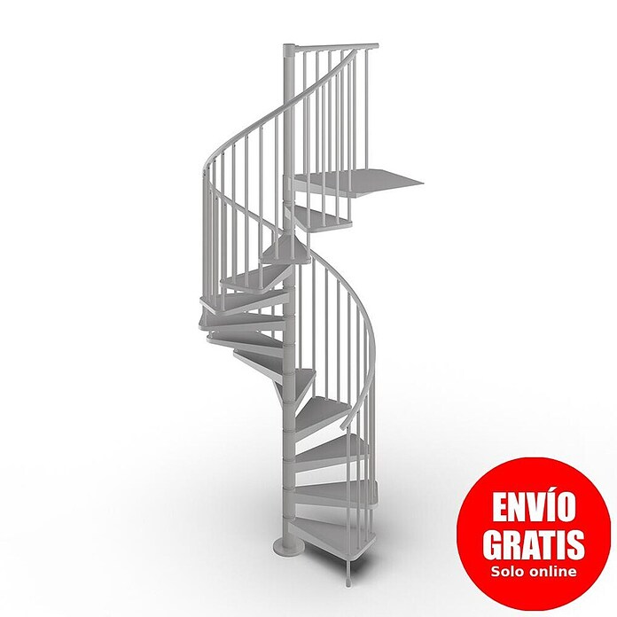 Scrigno Escalera de caracol Flow (Plata, Diámetro: 120 cm, Altura de planta: 273 cm - 299 cm) | BAUHAUS