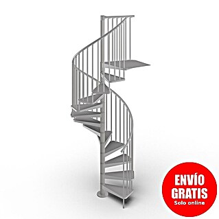 Scrigno Escalera de caracol Flow (Plata, Diámetro: 120 cm, Altura de planta: 273 cm - 299 cm)