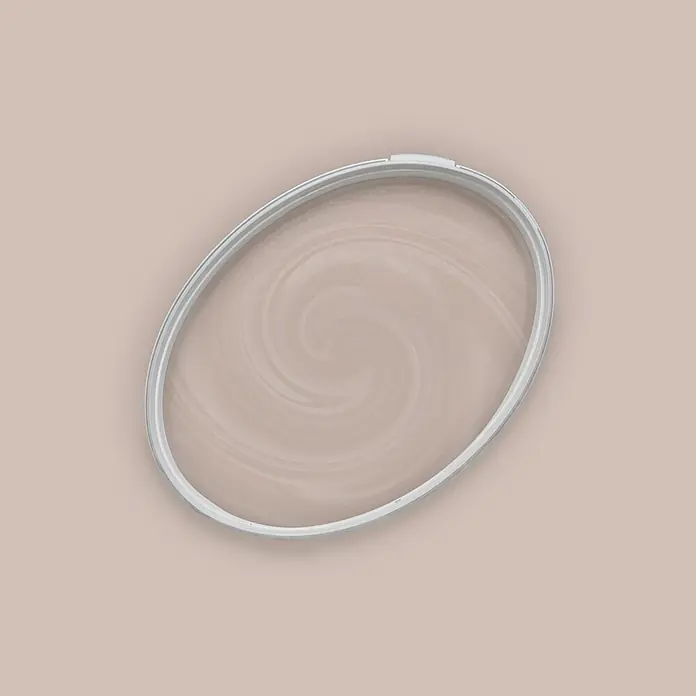 Tadessi Wandfarbe Rosenholz - Beige, Matt, 5 l - Weißer ovaler Kunststoffdeckel mit transparentem Mittelteil.