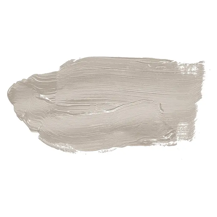 Tadessi Wandfarbe Pastell Mocha - Taupe, Matt, 2,5 l - Texturierte beigefarbene Farbprobe mit sichtbaren Pinselstrichen.