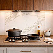 Protector de pared de cocina Marble (L x An x Es: 90 cm x 60 cm x 3 mm, Marfil, Aluminio) | BAUHAUS