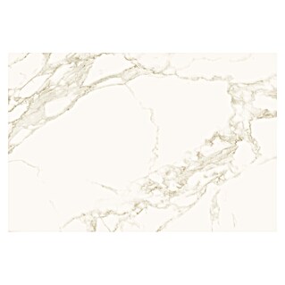 Protector de pared de cocina Marble (L x An x Es: 90 cm x 60 cm x 3 mm, Marfil, Aluminio)