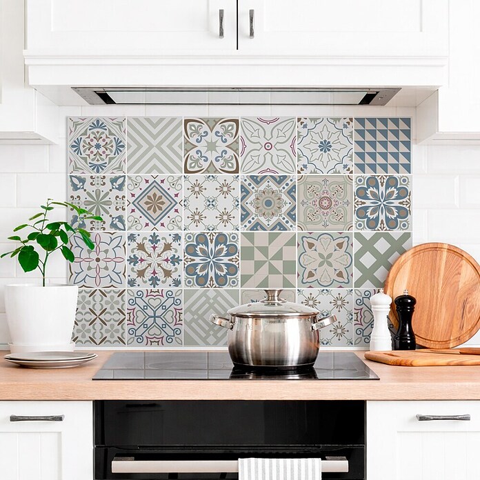 Protector de pared de cocina Mosaico (L x An x Es: 90 cm x 60 cm x 3 mm, Multicolor, Aluminio) | BAUHAUS
