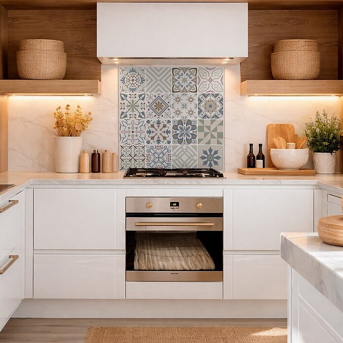 Protector de pared de cocina Mosaico (L x An x Es: 60 cm x 60 cm x 3 mm, Multicolor, Aluminio) | BAUHAUS